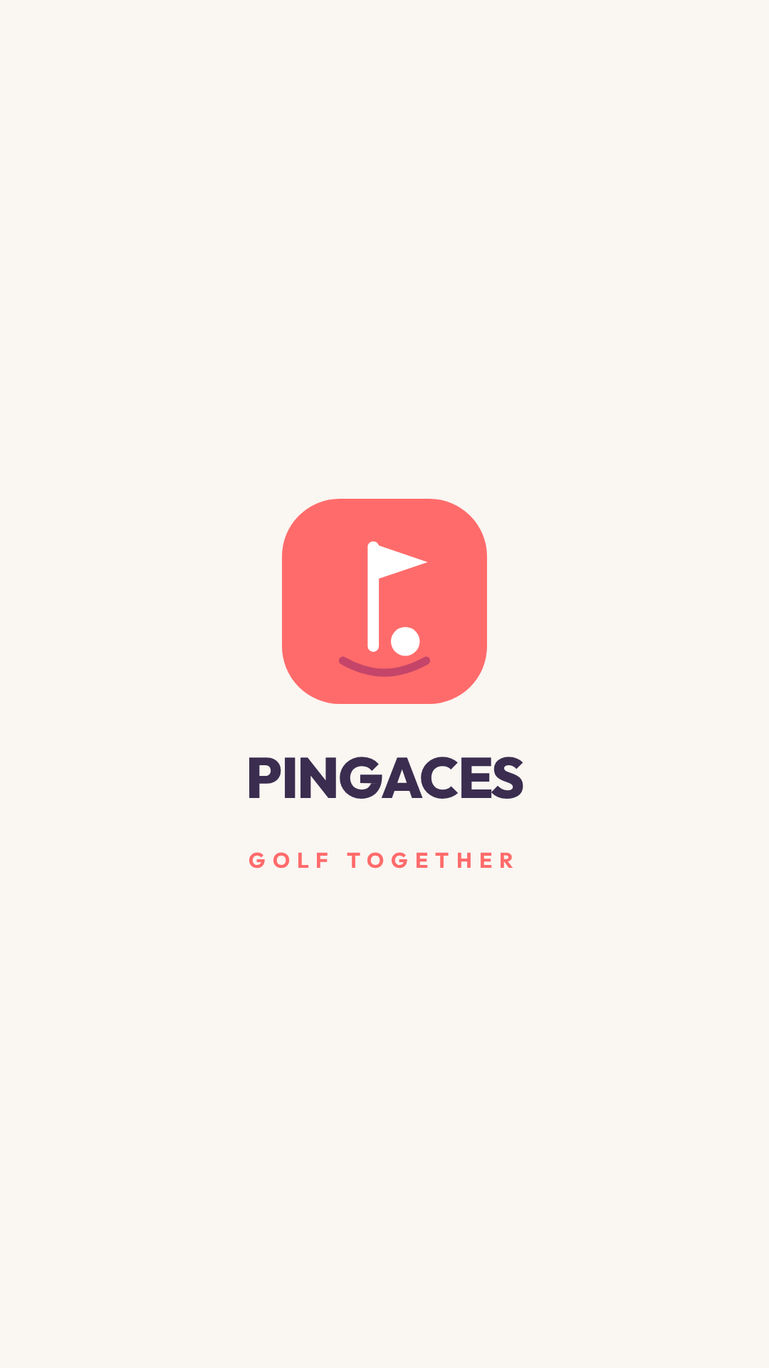 PingAces splash screen — color logo centered on paper
